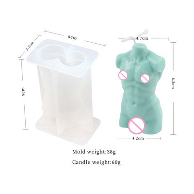 Αφηρημένο καλούπι κεριών σιλικόνης ανθρώπινου σώματος 3D Καλούπι Ρητίνης Άνδρας Γυναίκα DIY Home Αρωματικό Κερί Κατασκευής Προμήθειες Καλούπι κεριών