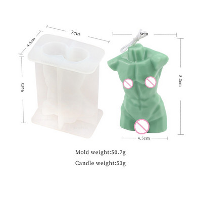 Αφηρημένο καλούπι κεριών σιλικόνης ανθρώπινου σώματος 3D Καλούπι Ρητίνης Άνδρας Γυναίκα DIY Home Αρωματικό Κερί Κατασκευής Προμήθειες Καλούπι κεριών
