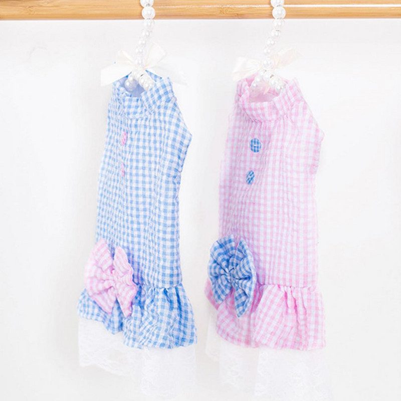 Mājdzīvnieku apģērbi Princeses kleita ar rūtainu rakstu Cosplay Elpojošs mājdzīvnieks vidējiem suņiem