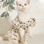 Kaķa kleita mājdzīvnieku suns princeses kleita omulīga pogām kucēna kleita ar sirds apdruku vasarā ikdienas valkāšanai