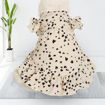 Φόρεμα για γάτα Pet Dog Dress Princess Cozy κλείσιμο με κουμπιά Φόρεμα κουταβιού Heart Printing Summer for Daily