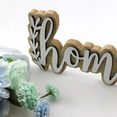 Koka rotājumi Mājai Ģimene Angļu burtu zīmes Radošs zemniecisks stils mājas galda dekorēšanai