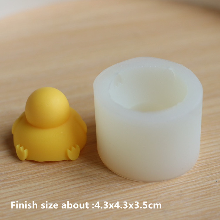 Cute Fat Mini Duck Shape 3D silikona veidne Sveču veidne sveču izgatavošanai Fondant kūkas veidne Ziemassvētku silikona veidne
