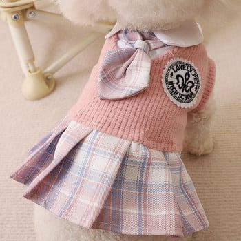 Дрехи за домашни любимци JK Пуловер Рокля Corgi Chihuahua Princess Kwaii Dress Jk Cotton Dog Fancy Clothes Costume Удобни котешки дрехи