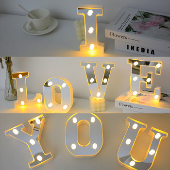 16cm златна светеща 26 английска LED буква нощна лампа азбука цифра лампа коледна сватба парти за рожден ден предложение за декорация