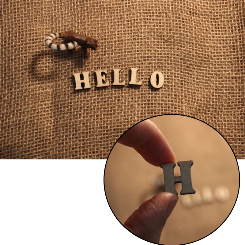 100 gab. Krāsaini burti Koka alfabēta rotājumi DIY Scrapbooking Amatniecības karšu izgatavošana mājas ballītes dzimšanas dienas dekorēšanai