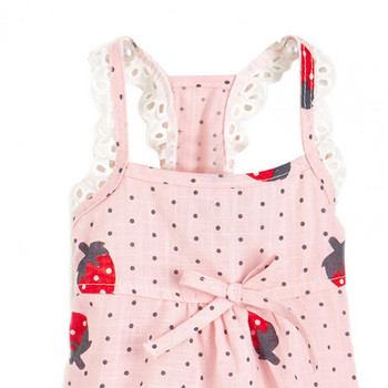 Φόρεμα για κατοικίδια Γιλέκο για κατοικίδια Αμάνικο φράουλα Ρούχα Σφάντα Αξιολάτρευτο αντιανεμικό αναπνεύσιμο σχέδιο φράουλα Πλισέ Προστασία στριφώματος