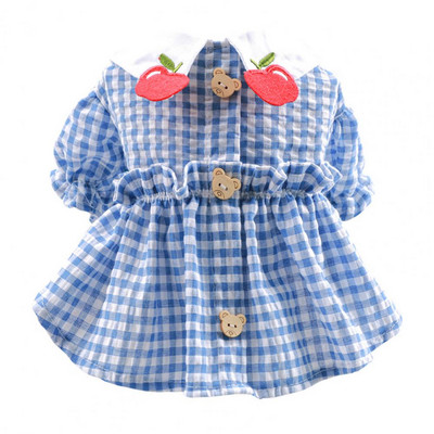 Koera kleit lemmiklooma seelik hingav ruuduline polüester õunad kaelarihm puudlile