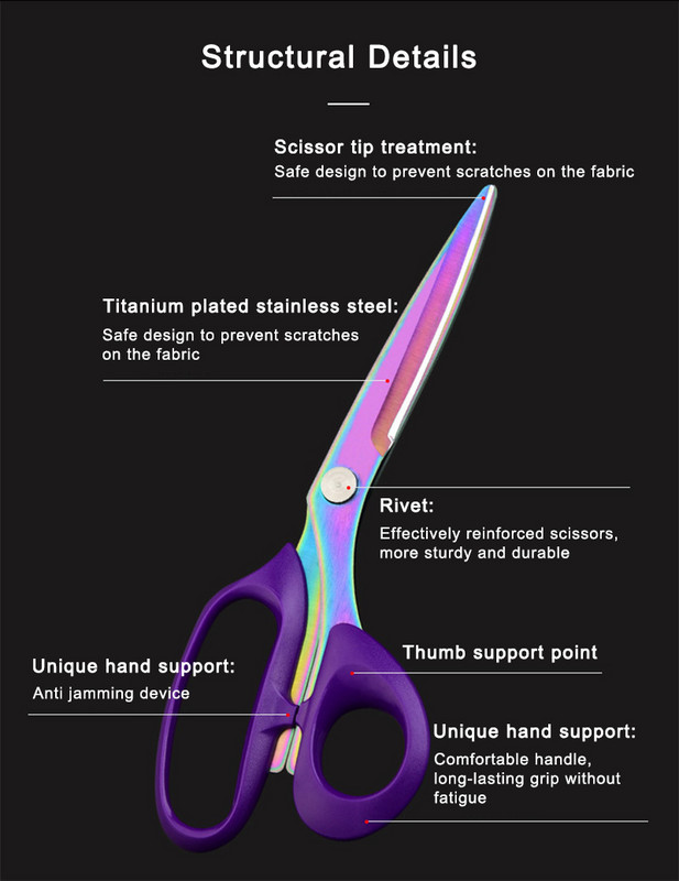 Professionaalsed õmbluskäärid isetegemise kanga jaoks 8/9/10 tolli roostevabast terasest rätsepa käärid õmblustööriistad riidelõikurid