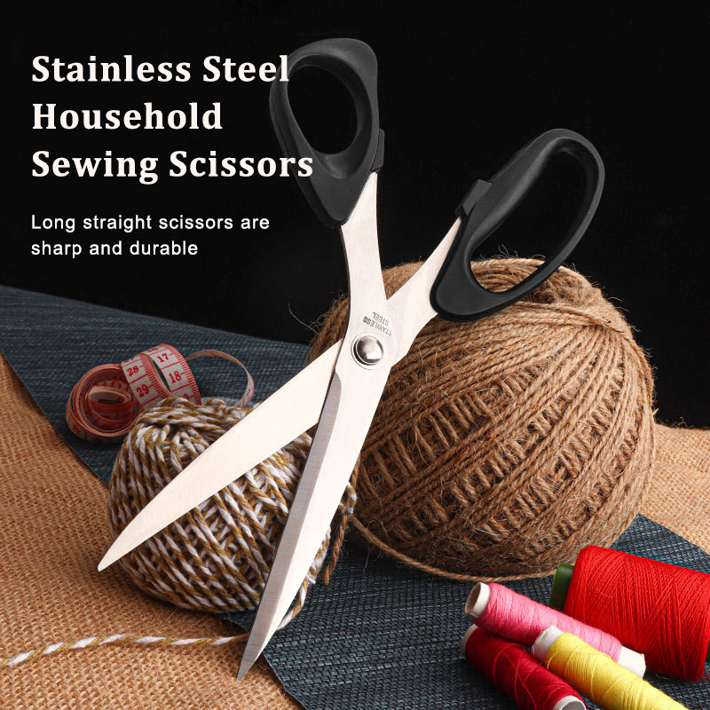 Profesionālas šūšanas šķēres, pielāgotas šķēres audumu izgatavošanai 8/9/10 collu nerūsējošā tērauda šķērveida apģērbu diegu griezēju šķēres