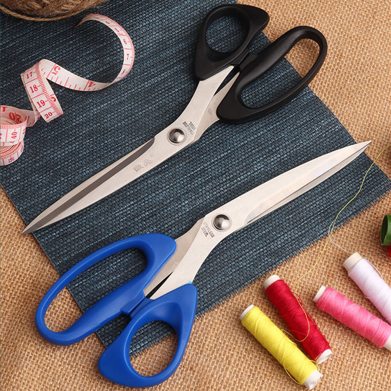 Profesionālas šūšanas šķēres, pielāgotas šķēres audumu izgatavošanai 8/9/10 collu nerūsējošā tērauda šķērveida apģērbu diegu griezēju šķēres