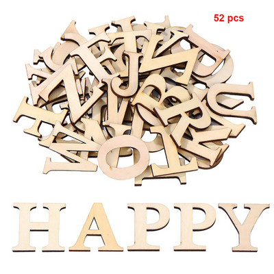 52db/készlet Scrapbooking Művészetek Kézművesség Szószámok Oktatási Patchwork Fabetűk Party Ábécé Otthon Kézzel Készített Dekoráció Barkácsolás