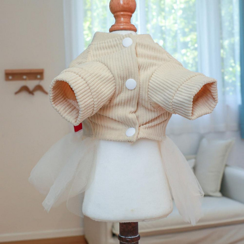 Koerakleit Koer Kass Printsess Tüllseelik Võrgustik Liimimine Ümarkaelus Kikisõlm Kahe jalaga lemmiklooma igapäevane kandmine