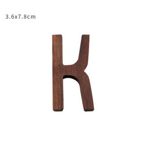 Litere decorative de perete din nuc negru Combinație de numere Adeziv de perete DIY Litere de decorare Numerele casei Alfabetul englezesc