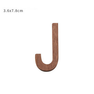 Litere decorative de perete din nuc negru Combinație de numere Adeziv de perete DIY Litere de decorare Numerele casei Alfabetul englezesc