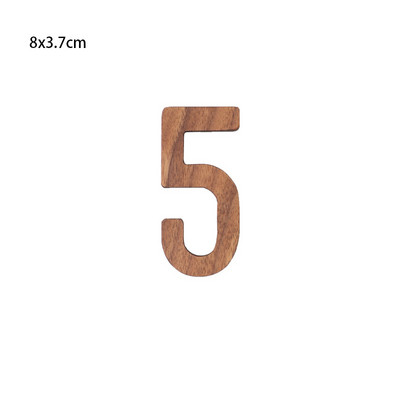 Litere decorative de perete din nuc negru Combinație de numere Adeziv de perete DIY Litere de decorare Numerele casei Alfabetul englezesc