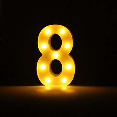 Alfabēta burtu LED gaisma gaismas ciparu gaismas kāzu dzimšanas dienas ballīte Guļamistabas mājas dekorēšana Personalizēti burti Mājas dekors