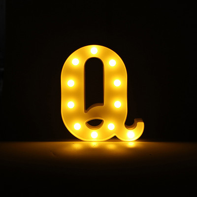 Alfabēta burtu LED gaisma gaismas ciparu gaismas kāzu dzimšanas dienas ballīte Guļamistabas mājas dekorēšana Personalizēti burti Mājas dekors