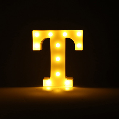 Alfabēta burtu LED gaisma gaismas ciparu gaismas kāzu dzimšanas dienas ballīte Guļamistabas mājas dekorēšana Personalizēti burti Mājas dekors