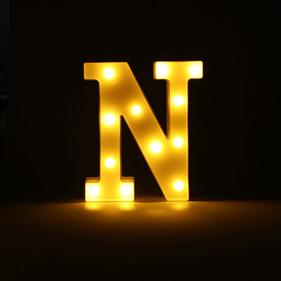 Alfabēta burtu LED gaisma gaismas ciparu gaismas kāzu dzimšanas dienas ballīte Guļamistabas mājas dekorēšana Personalizēti burti Mājas dekors