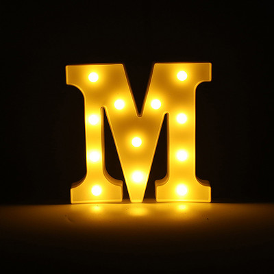 Alfabēta burtu LED gaisma gaismas ciparu gaismas kāzu dzimšanas dienas ballīte Guļamistabas mājas dekorēšana Personalizēti burti Mājas dekors