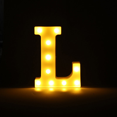 Alfabēta burtu LED gaisma gaismas ciparu gaismas kāzu dzimšanas dienas ballīte Guļamistabas mājas dekorēšana Personalizēti burti Mājas dekors