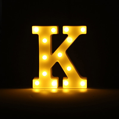 Alfabēta burtu LED gaisma gaismas ciparu gaismas kāzu dzimšanas dienas ballīte Guļamistabas mājas dekorēšana Personalizēti burti Mājas dekors