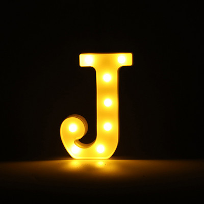 Alfabēta burtu LED gaisma gaismas ciparu gaismas kāzu dzimšanas dienas ballīte Guļamistabas mājas dekorēšana Personalizēti burti Mājas dekors