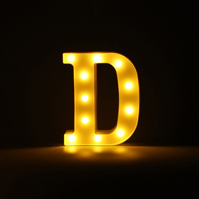 Alfabēta burtu LED gaisma gaismas ciparu gaismas kāzu dzimšanas dienas ballīte Guļamistabas mājas dekorēšana Personalizēti burti Mājas dekors