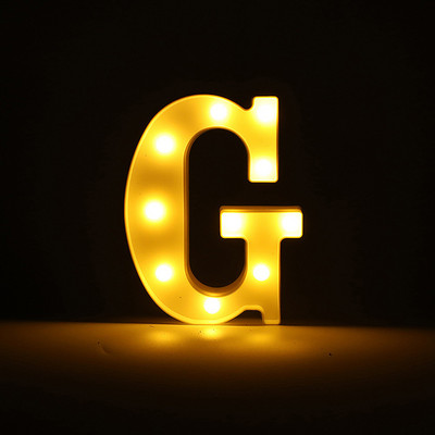 Alfabēta burtu LED gaisma gaismas ciparu gaismas kāzu dzimšanas dienas ballīte Guļamistabas mājas dekorēšana Personalizēti burti Mājas dekors