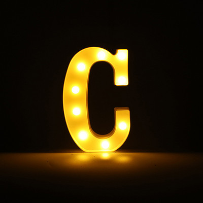 Alfabēta burtu LED gaisma gaismas ciparu gaismas kāzu dzimšanas dienas ballīte Guļamistabas mājas dekorēšana Personalizēti burti Mājas dekors