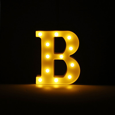 Alfabēta burtu LED gaisma gaismas ciparu gaismas kāzu dzimšanas dienas ballīte Guļamistabas mājas dekorēšana Personalizēti burti Mājas dekors