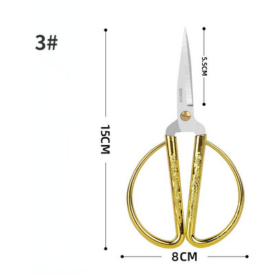 Aranyozott olló Kínai olló Hagyományos háztartási olló varráshoz barkácsolás Művészet Kézműves Élelmiszer Papír Vágó Bonsai