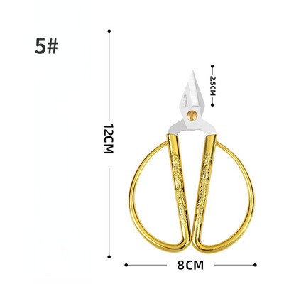 Aranyozott olló Kínai olló Hagyományos háztartási olló varráshoz barkácsolás Művészet Kézműves Élelmiszer Papír Vágó Bonsai