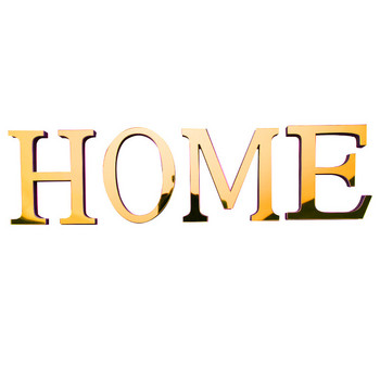 Златни 3D огледални букви Стикери за стена за име на лого Сватбени любовни писма Направи си сам азбука Английски стенен декор Стенопис Декорация на дома