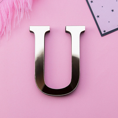 Auksiniai 3D veidrodiniai raidžių sieniniai lipdukai, skirti logotipui pavadinimas Vestuvės meilės raidės „pasidaryk pats“ abėcėlė Anglų sienų dekoro freska Namų dekoravimas