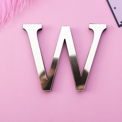 Auksiniai 3D veidrodiniai raidžių sieniniai lipdukai, skirti logotipui pavadinimas Vestuvės meilės raidės „pasidaryk pats“ abėcėlė Anglų sienų dekoro freska Namų dekoravimas