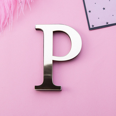 Auksiniai 3D veidrodiniai raidžių sieniniai lipdukai, skirti logotipui pavadinimas Vestuvės meilės raidės „pasidaryk pats“ abėcėlė Anglų sienų dekoro freska Namų dekoravimas