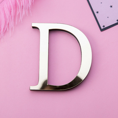 Auksiniai 3D veidrodiniai raidžių sieniniai lipdukai, skirti logotipui pavadinimas Vestuvės meilės raidės „pasidaryk pats“ abėcėlė Anglų sienų dekoro freska Namų dekoravimas