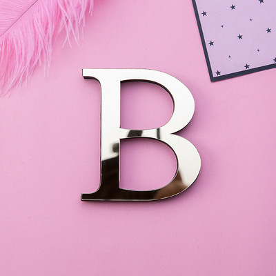 Auksiniai 3D veidrodiniai raidžių sieniniai lipdukai, skirti logotipui pavadinimas Vestuvės meilės raidės „pasidaryk pats“ abėcėlė Anglų sienų dekoro freska Namų dekoravimas