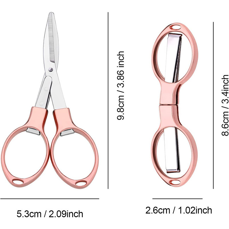 1 tk kokkupandav minikäärid roostevabast terasest käärid, kaasaskantavad võtmehoidja käärid, ohutuslõikurid teleskooplõikurid reisimiseks isetegemise jaoks