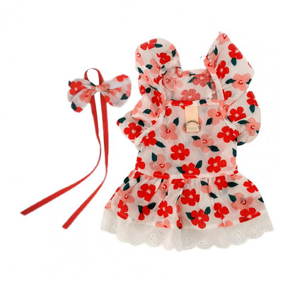 Suure elastsusega lemmikloomakleit lillemustriline kutsikakleit, plisseeritud ääristusega tuulekindel lemmikloomavest kutsikale lendavad varrukad kevadriided