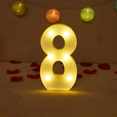 Alfabēta burtu LED gaisma Gaismas ciparu gaisma personalizēti burti Gaiši kāzu dzimšanas dienas svinības Mājas guļamistabas mājas dekorēšana