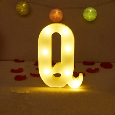 Alfabēta burtu LED gaisma Gaismas ciparu gaisma personalizēti burti Gaiši kāzu dzimšanas dienas svinības Mājas guļamistabas mājas dekorēšana