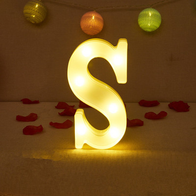 Alfabēta burtu LED gaisma Gaismas ciparu gaisma personalizēti burti Gaiši kāzu dzimšanas dienas svinības Mājas guļamistabas mājas dekorēšana
