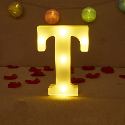Alfabēta burtu LED gaisma Gaismas ciparu gaisma personalizēti burti Gaiši kāzu dzimšanas dienas svinības Mājas guļamistabas mājas dekorēšana