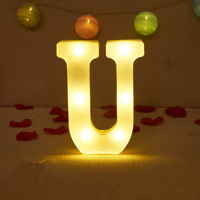 Alfabēta burtu LED gaisma Gaismas ciparu gaisma personalizēti burti Gaiši kāzu dzimšanas dienas svinības Mājas guļamistabas mājas dekorēšana