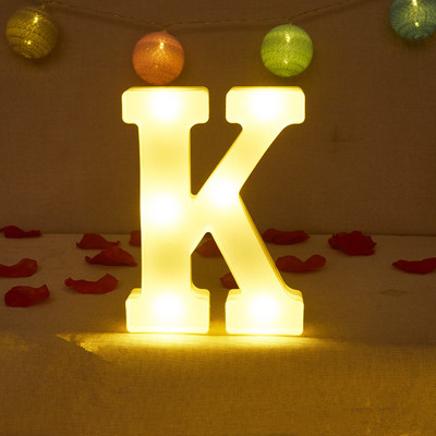 Alfabēta burtu LED gaisma Gaismas ciparu gaisma personalizēti burti Gaiši kāzu dzimšanas dienas svinības Mājas guļamistabas mājas dekorēšana