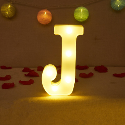 Alfabēta burtu LED gaisma Gaismas ciparu gaisma personalizēti burti Gaiši kāzu dzimšanas dienas svinības Mājas guļamistabas mājas dekorēšana