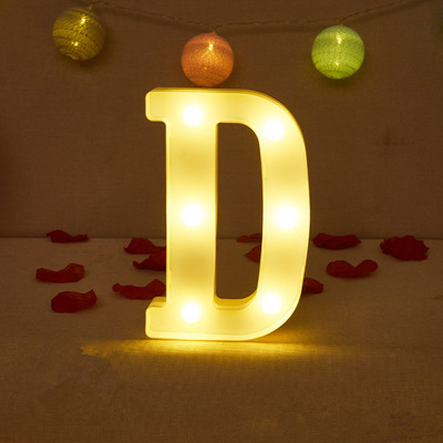 Alfabēta burtu LED gaisma Gaismas ciparu gaisma personalizēti burti Gaiši kāzu dzimšanas dienas svinības Mājas guļamistabas mājas dekorēšana